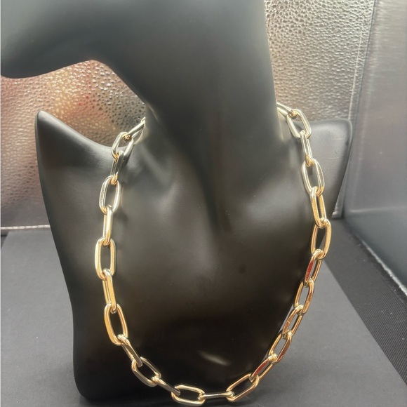 Gold Chain Link Necklace Totally Adjustable .